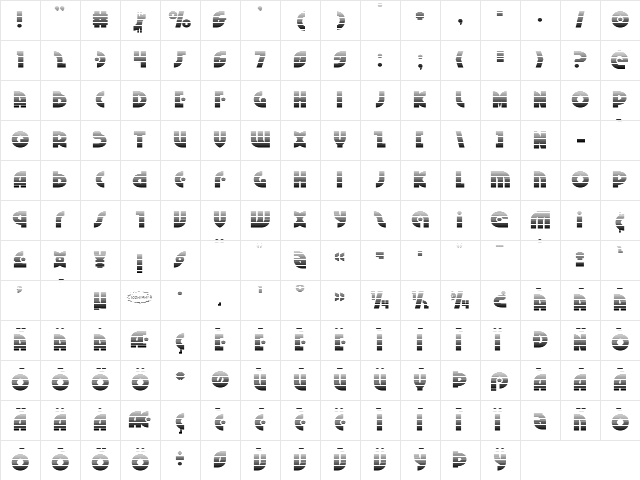 Neuralnomicon Gradient Regular  glyph index