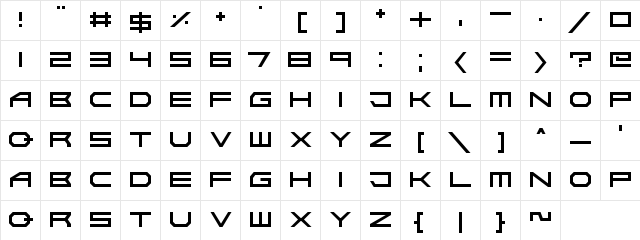 Absolute Zero Regular  glyph index