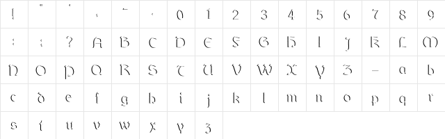 DundalkEmbossed Normal  glyph index