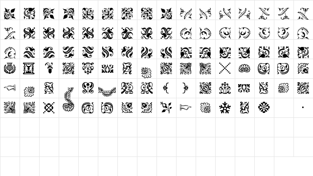 BordersOneSSK Regular  glyph index