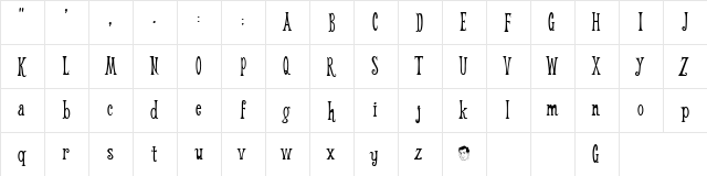 Weehah Regular  glyph index