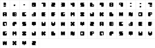 Leben Regular  glyph index
