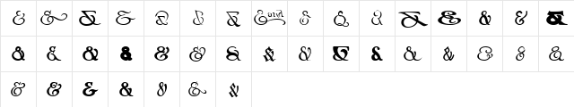 Ampersands Regular  glyph index