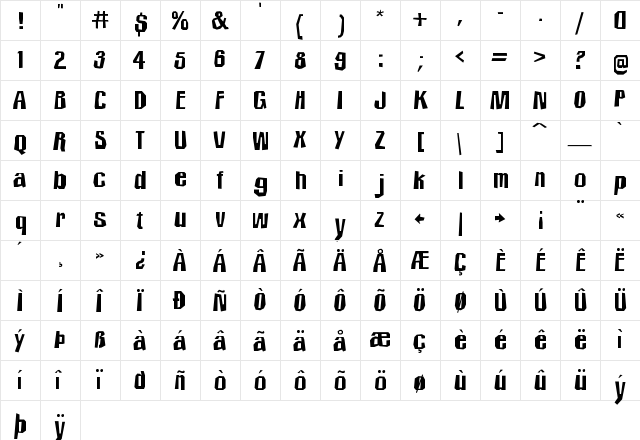 Icicle Country 2 Regular  glyph index