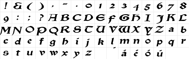 EnchantmentExtended Italic  glyph index