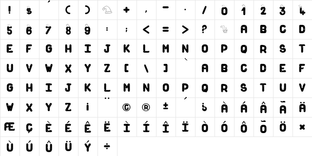 Snow For Santa Regular  glyph index