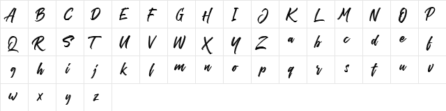 The Historia Demo Regular  glyph index