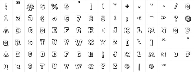 CK Sports Volleyball Regular  glyph index