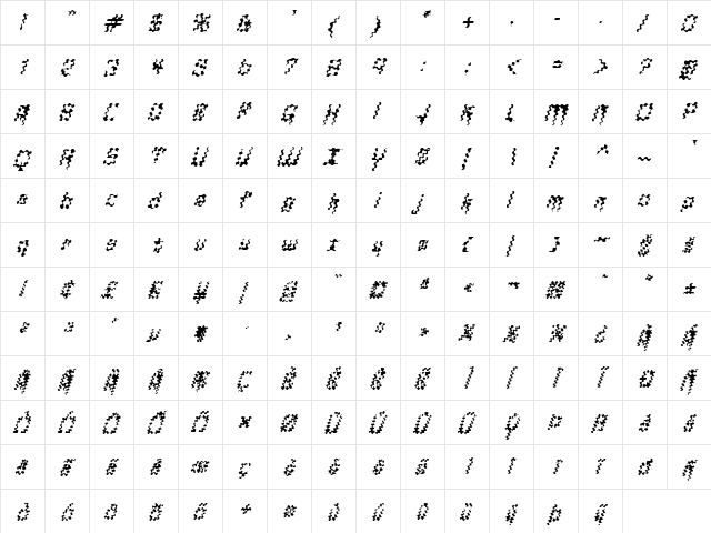 Glaukous - Paukous Regular  glyph index