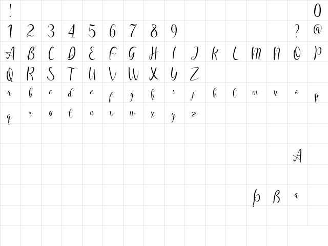 Maranello Demo Regular  glyph index