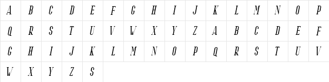 Riffle Free Italic  glyph index