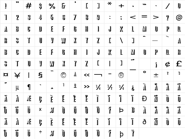Phoenix-Extended Normal  glyph index
