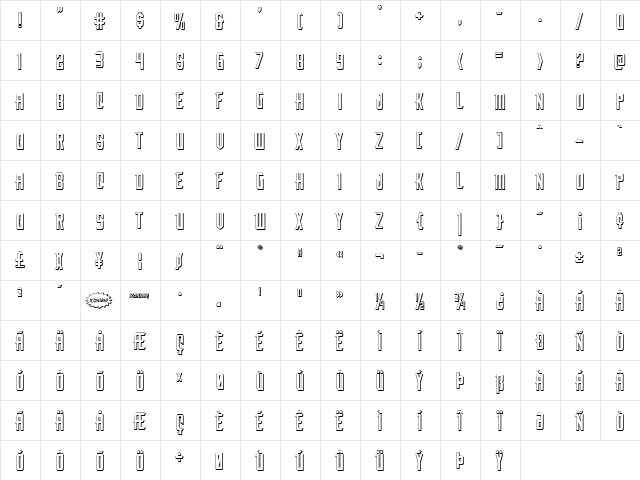 Nemesis Enforcer 3D Regular  glyph index