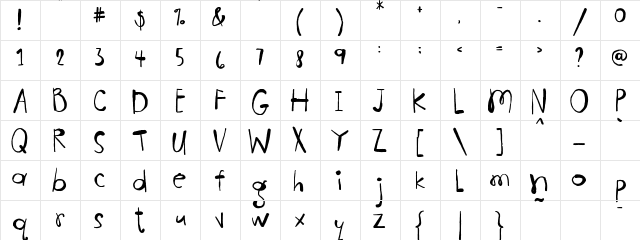 FB Adventure FB Adventure  glyph index