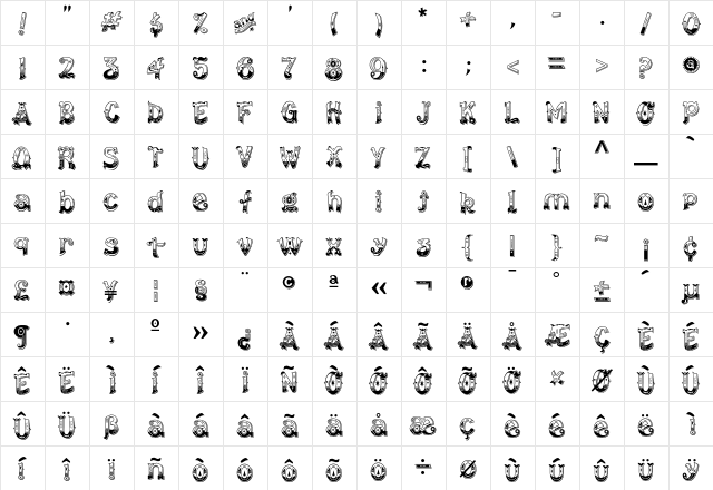 CarnavaleDelight Regular  glyph index