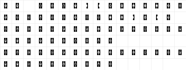 DNA Regular  glyph index