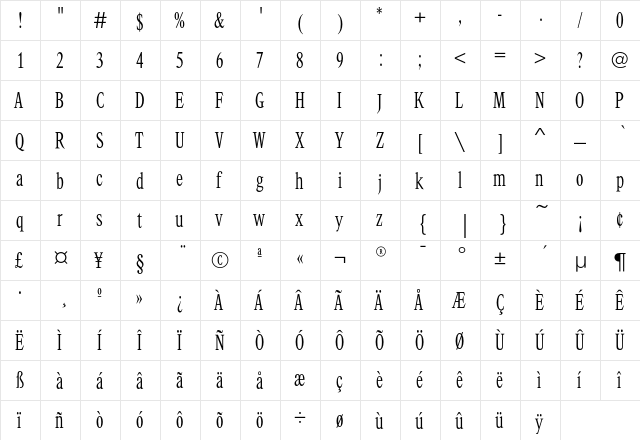ExcaliburEF-Regular Regular  glyph index