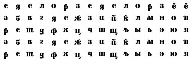 Decorlz Regular  glyph index