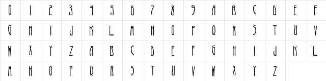 NouveauDeux Regular  glyph index