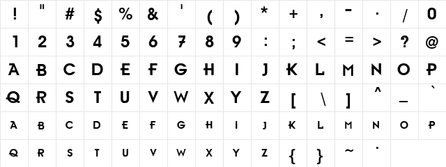 Ambient Medium  glyph index
