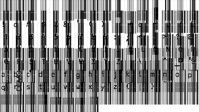 MRV Code39extMA Regular  glyph index