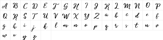 Charitta Regular  glyph index
