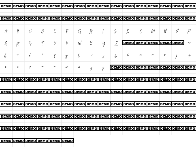 Rishangle Regular  glyph index