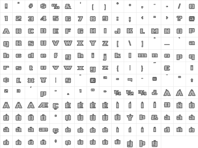 Triad 'ChainLinq Regular  glyph index