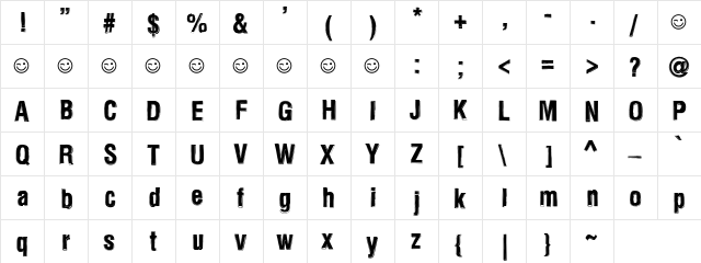 Newside FP Alternate Regular  glyph index