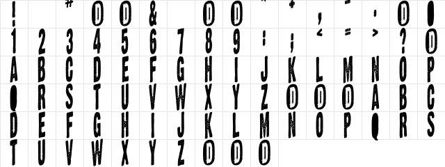 NeatNeatNeat Regular  glyph index