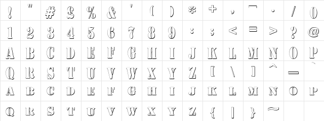 AustralianFlyingCorpsStencilC Regular  glyph index