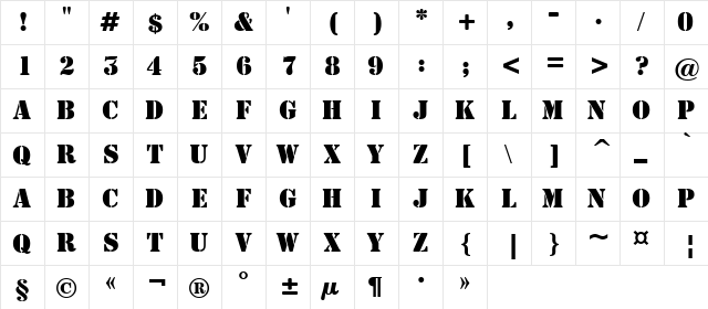 a_Stamper Bold  glyph index