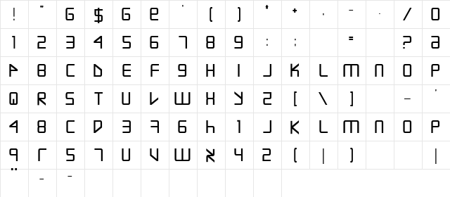 Escape Artist Bold Bold  glyph index