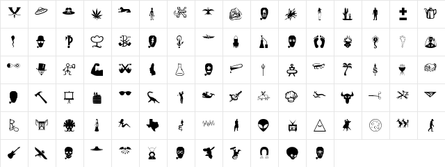 BOBCO 7 Regular  glyph index