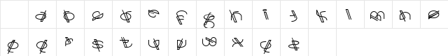 Cracko Deco Regular  glyph index