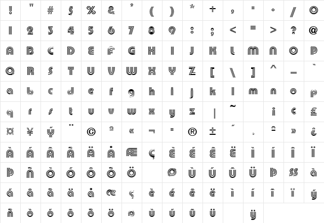 PATAMON Regular  glyph index