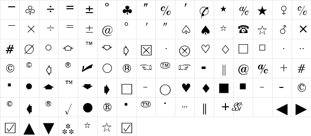 Eisago News SSi Regular  glyph index
