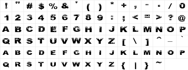 Oozing Saliva Regular  glyph index