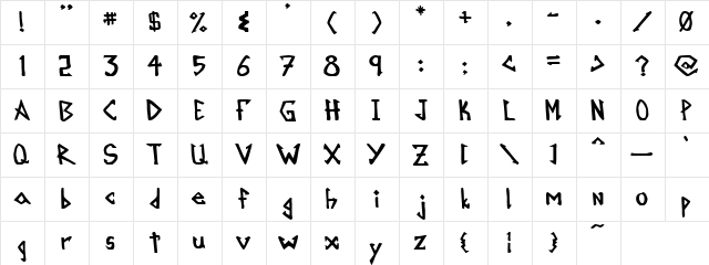 Mikroprepeia Regular  glyph index