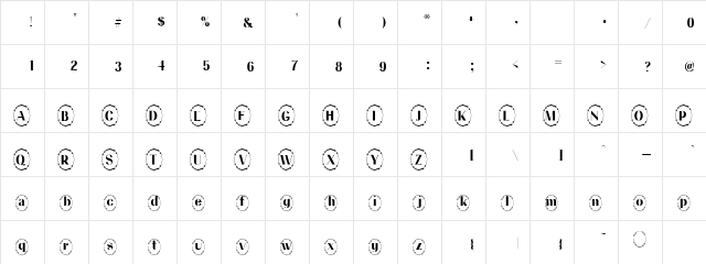 Qintar Regular  glyph index