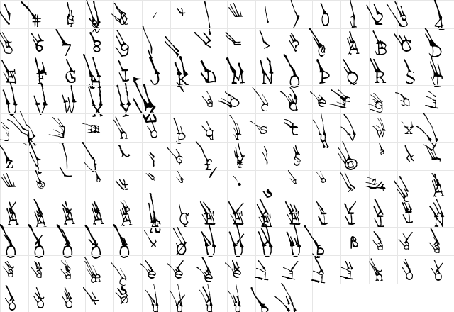 LinotypeGrassy Bold Bold  glyph index