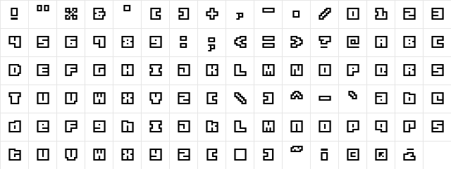 Origami Mommy Regular  glyph index