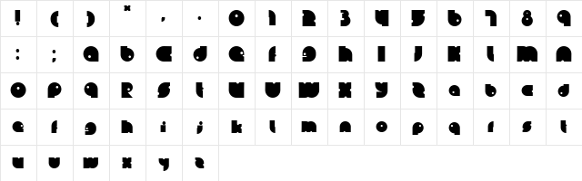 Lein Bold Bold  glyph index