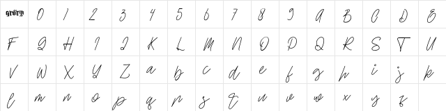 Ellaine Demo Regular  glyph index