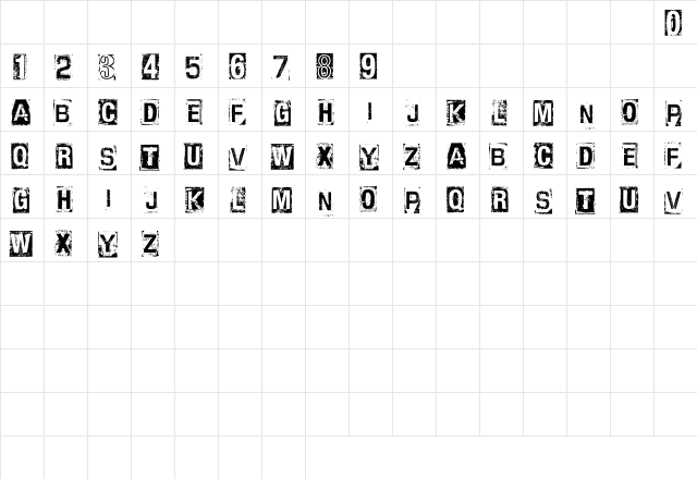 CF Anarchy Regular  glyph index