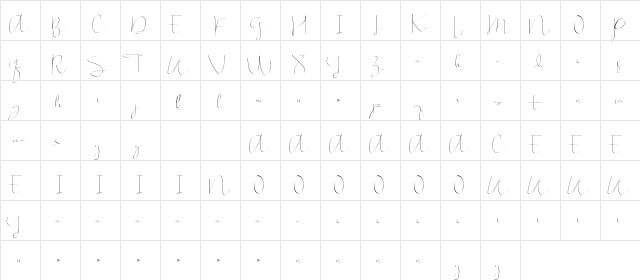 Straight White Demo Regular  glyph index
