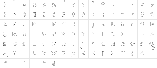 Quiet the Thief EmptyBold  glyph index