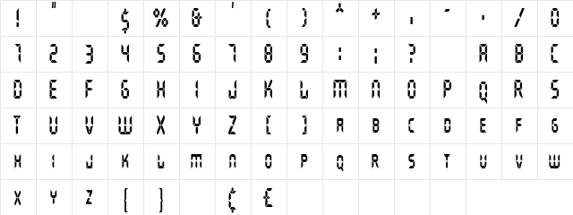 GhostMachineCondensed Regular  glyph index