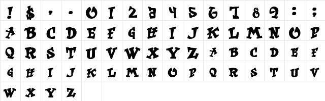 Wass Heavy  glyph index