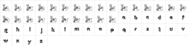 KG UNCLE SAM Regular  glyph index